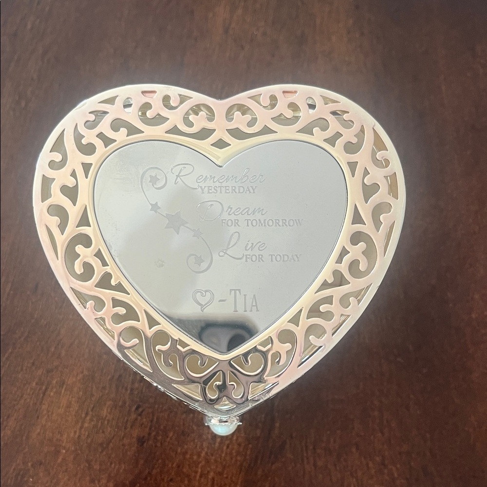 Things Remembered Silver and Gold Heart Jewelry Box